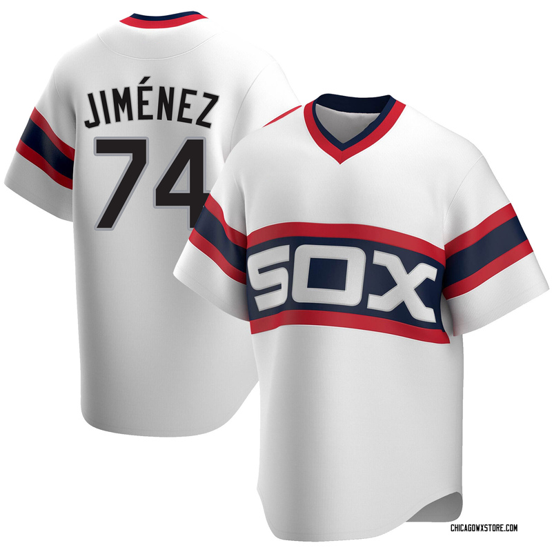 Men's Chicago White Sox Eloy Jimenez Nike Cream/Navy 2021 Field of Dreams  Replica Player Jersey